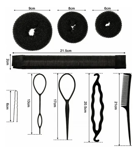21 Pcs Kit Y Chongo Mágico Dona Espuma Con Broche Cabello