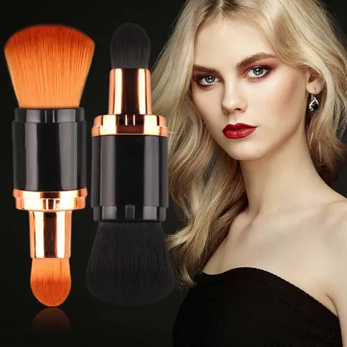 Set De Brochas Doble Para Maquillaje, Rostro Y Base