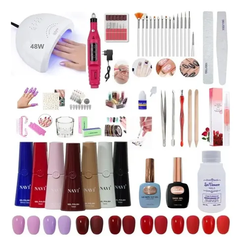 Kit Inicial X60u Completo Uñas 48w Deco Art Cabina Torno