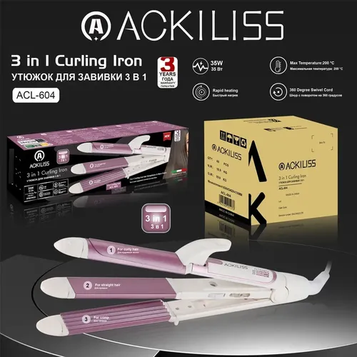 X Plancha Para Cabello 3 En 1, Alisadora Y Rizadora Con Z