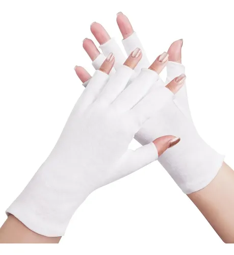 Guantes Blancos Sin Dedos De Algodón Para Manos Secas