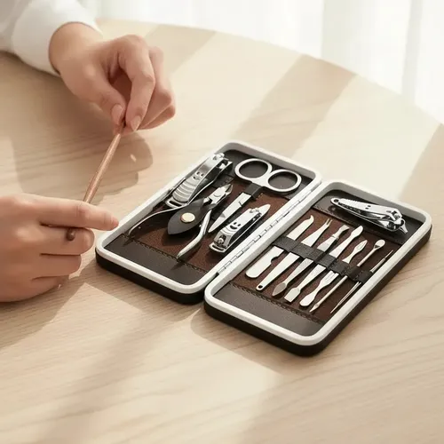 Set Manicura Pedicura Estuche 12 Piezas Dehuka Alicate Tijera Lima