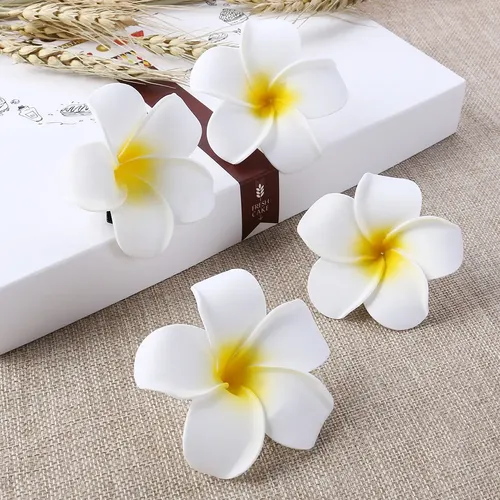 Pinza De Pelo Con Forma De Flor Para Niña Frangipani, 10 Uni
