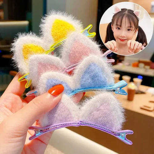 Broches Para El Pelo Orejas De Gato Kawaii 12 Piezas