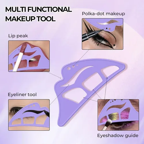Set De Plantillas De Delineado Y Maquillaje Silicona Purple