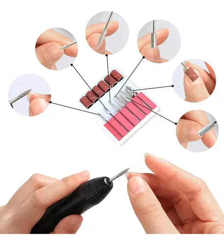 Set Torno Uñas Manicuría Profesional Variación Velocidades