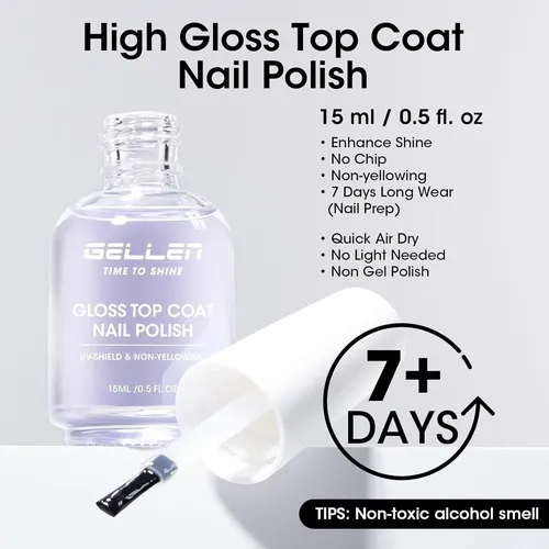 Esmalte Base Y Top Coat Gellen Clear Pink