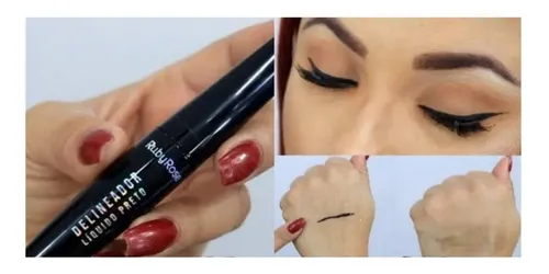 Delineador líquido negro Ruby Rose Hb 8406