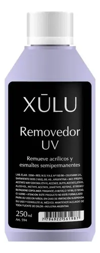 Removedor Esmalte Semipermanente Uñas Esculpidas Xúlu 250mL Violeta