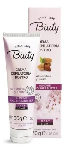 Crema Depilatoria Biuty P/ Rostro Almendras Y Karité X 30 Gr