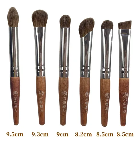 Set De 6 Minibrochas De Maquillaje Para Ojos De Crin De Caba
