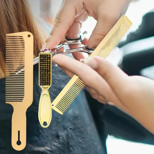 Juego De Peine De Metal Y Cepillo De Barbero Peine De Pelo