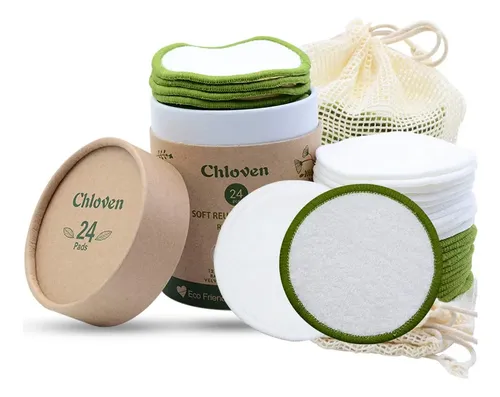 Almohadillas Desmaquillantes Chloven, Reutilizables, 24 Unid