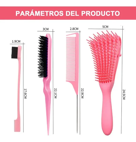 Set De 4 Cepillos De Peluquería Cepillo Para Cabello