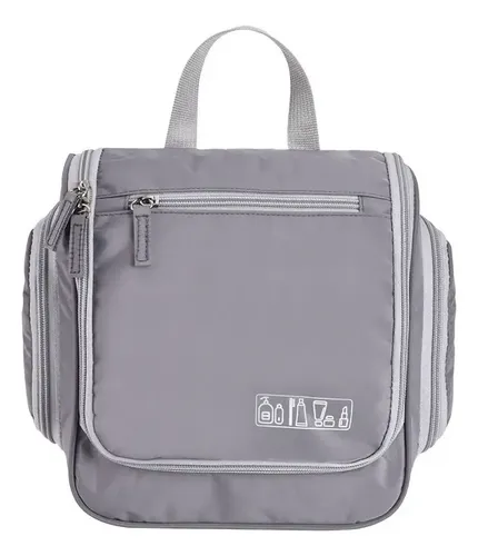 Organizador Neceser Bolso Porta Cosmeticos Maquillaje Percha Color Gris