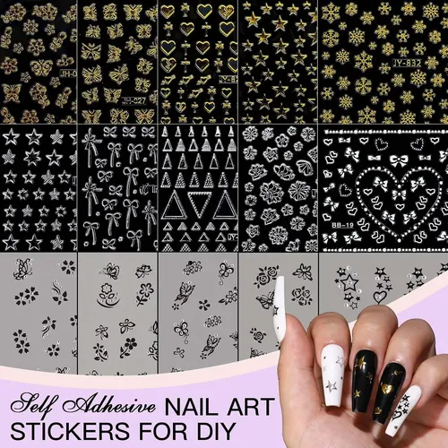 Kit De Uñas Rosa Con Strass 3d Y Pinceles Nail Art