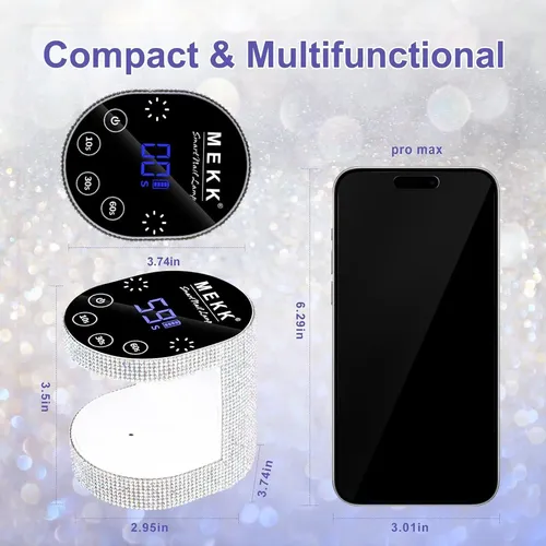 Lámpara De Uñas Led Uv Mekk Mini 24w Inalámbrica Blanca