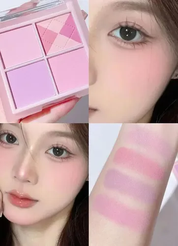 Paleta De Rubor 4 Tonos Naturales Y Saludables Para Rostro