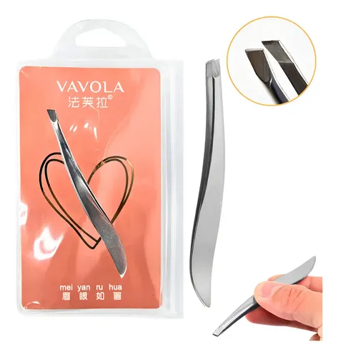 Pinza de Depilar Vavola Diagonal de Acero Inoxidable Plateado
