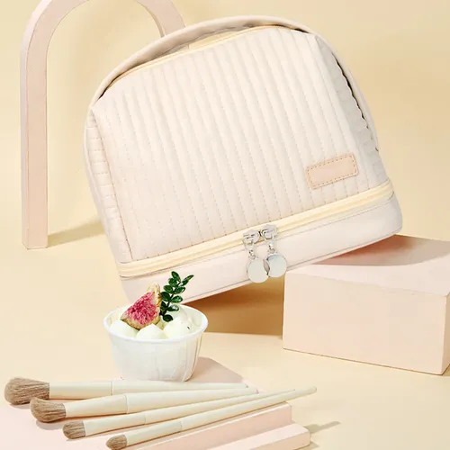 Bolsa De Maquillaje De Viaje Con Compartimentos Húmedos Y Se
