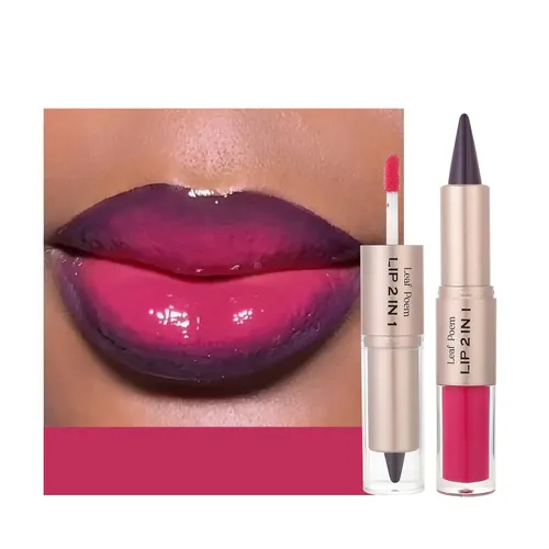 Labial Doble Extremo Delineador Mate Y Brillo Espejo