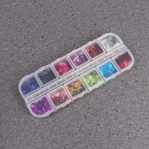12pcs Pegatinas De Uñas Con Forma De Hojas De Arce Coloridas