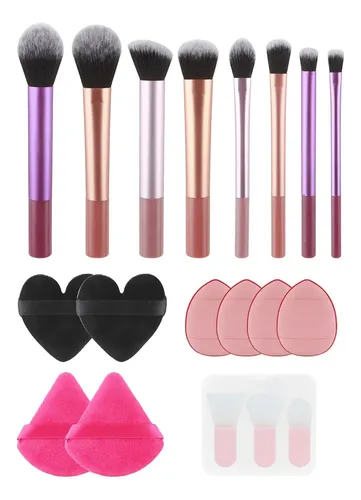 Set De 19 Brochas De Maquillaje Con 8 De Retoque