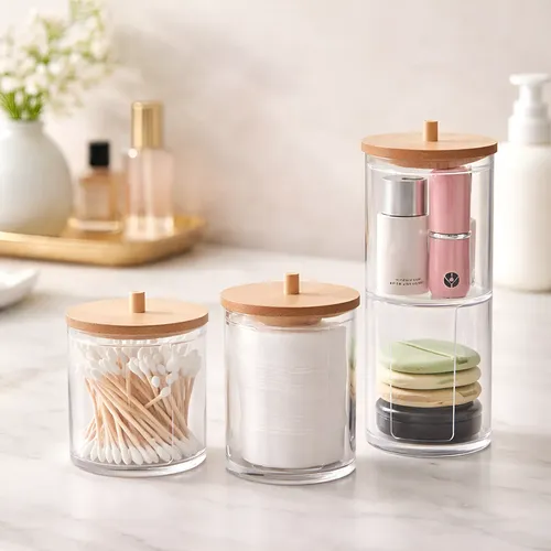 Organizador Dispenser Porta Discos Pads Algodon Maquillaje