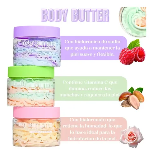 Body Butter Mely Manteca Corporal Hidratante Con Aroma 110gr Fragancia Karité