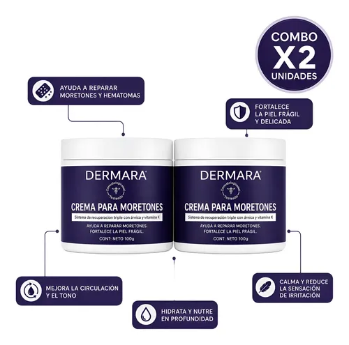 Dermara Hidratante Crema Moretones Árnica Vit K 100g X2