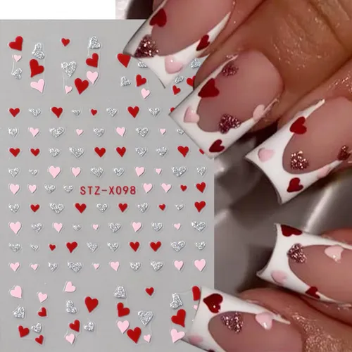Pegatinas Para Uñas Bsbtbz, 8 Unidades, Con Forma De Corazón