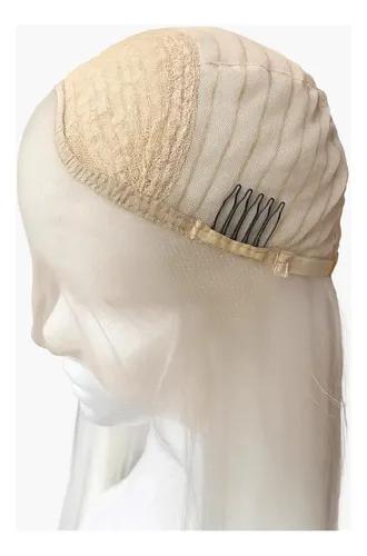 Peluca Lace Front Adiolacba Premium Símil Natural 70 Cm Tamaño De La Base Regulable Tono Blanco