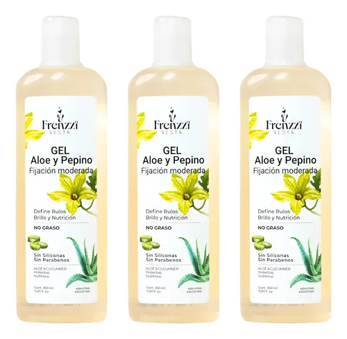 Frenzzi Gel De Aloe Y Pepino Fijación Moderada 350ml X3