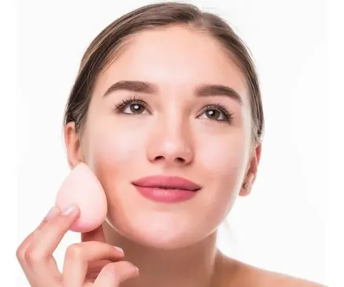 Esponja Maquillaje Gota Gris Basicare 5033 Para Productos Líquidos y Polvo