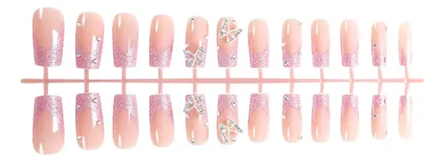 Dos Cajas De Uñas Postizas Con Incrustaciones De Diamantes