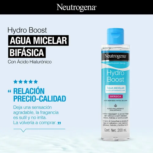 Neutrogena Agua Micelar Bifásica Con Ácido Hialurónico Hydro