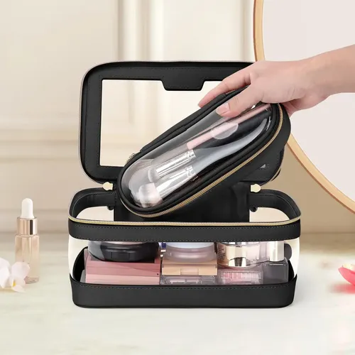 Bolsa De Maquillaje Transparente De Viaje Con Bolsa De [