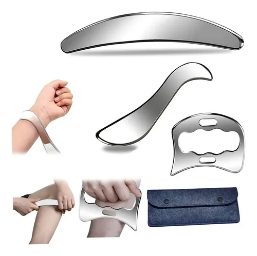 Zhyb Raspador De Masaje Gua Sha De Acero Inoxidable 3 En 1 B