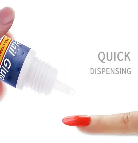 Pegamento Nail Glue Para Uñas Postizas Tips Strass Gotero X5