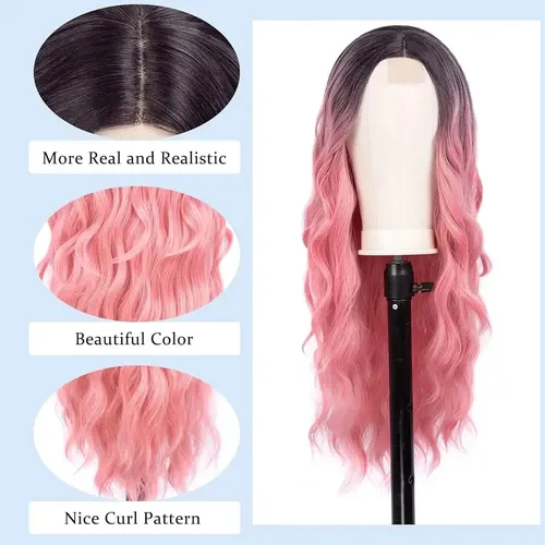 Peluca Rosa Lace Front Lineal Opaca R4/4/pink# R4-4-pink Universal