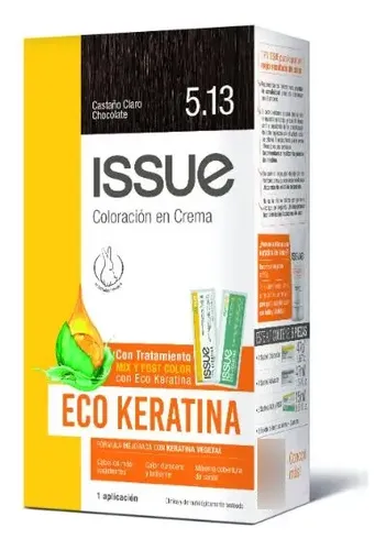 Issue Kit Tintura En Crema Keratin Color Tono 5.13 Castaño claro chocolate