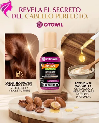 Aceite De Argan Capilar Frasco X60ml Otowil Nutricion Brillo