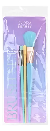 Set Brochas Maquillaje Colores Pastel Skora Beauty X4