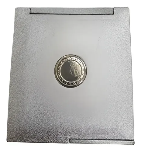 Espejo Cartera Doble con 1 espejo Vidrio x1 Común + 1 espejo Vidrio con aumento X2, Medida Cerrada 7.5 X 8 Cm , Exterior Plástico en Silver