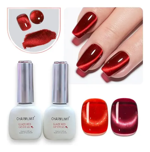 Semipermanent Rojo Navidad Ojo De Gato Uv Led Charm Limit X2