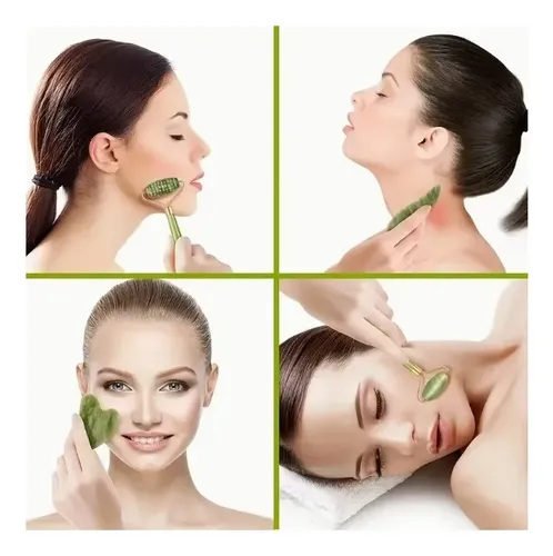 Set De Rodillos Para Masaje Facial Y Corporal Con Tabla Gua