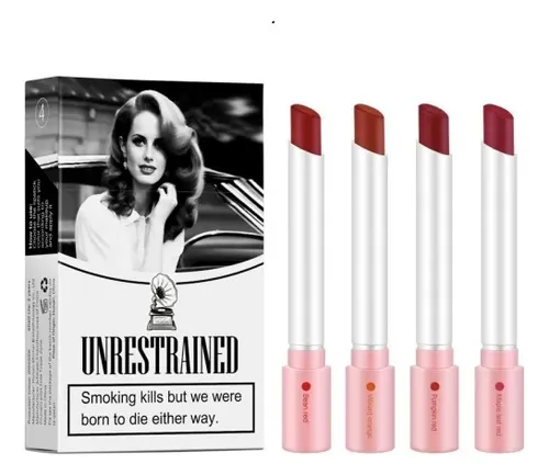 L/x Labiales Lana Del Rey Juego 4pcs Lápiz Labial Mate (er .