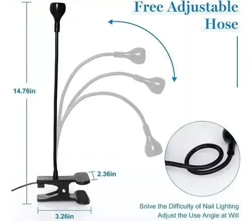 Cabina Uv Led Lampara De Secado De Uñas Flexible Soft Gel Color Negra/ Silver