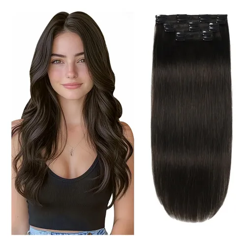 Extensiones De Cabello Natural 50cm 6pcs, Negro