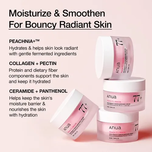 Anua Crema Peach Niacinamide Hidratante Colágeno Ceramida